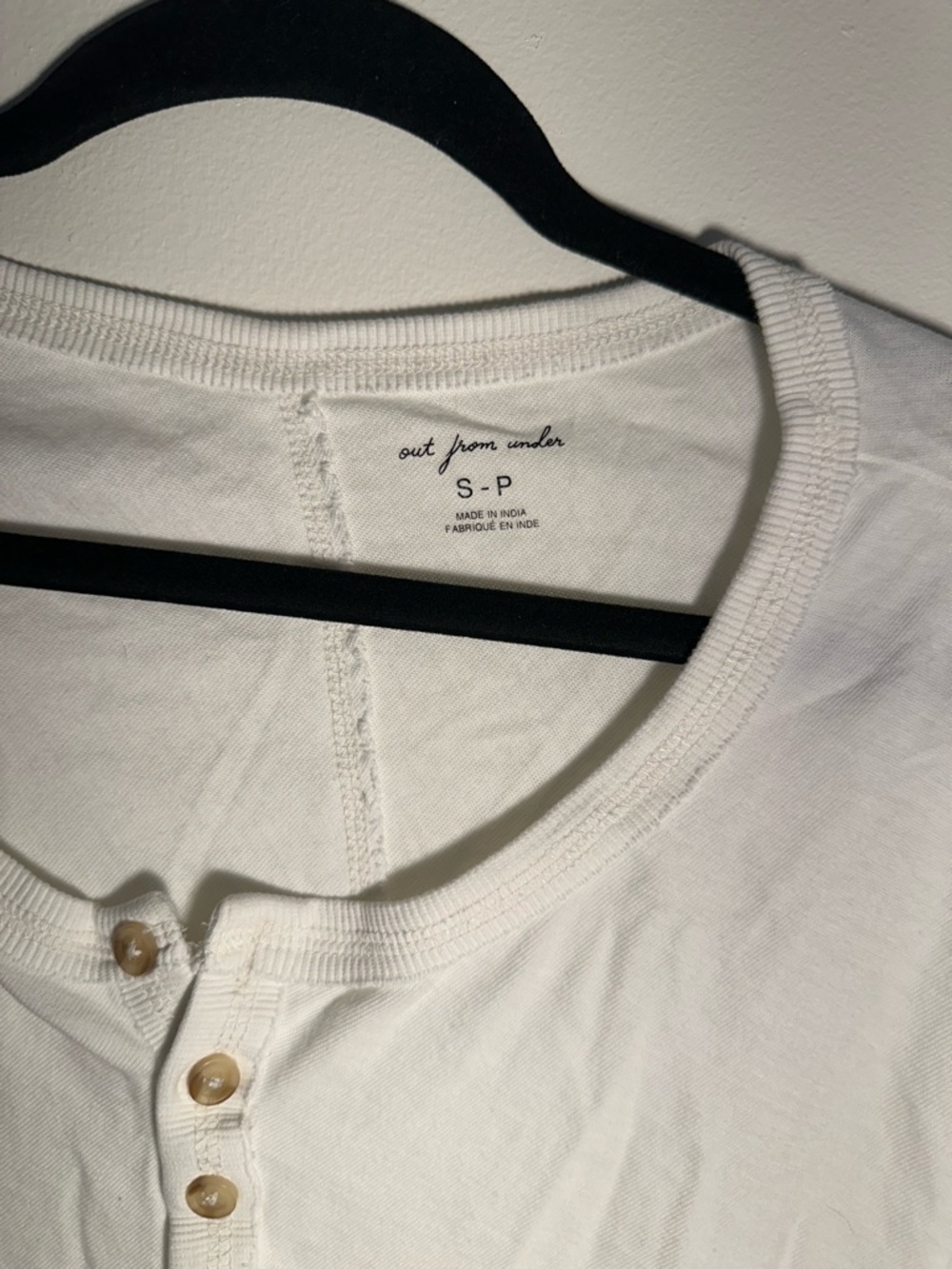 Urban Outfitters White Long Sleeve Henley Out From Under